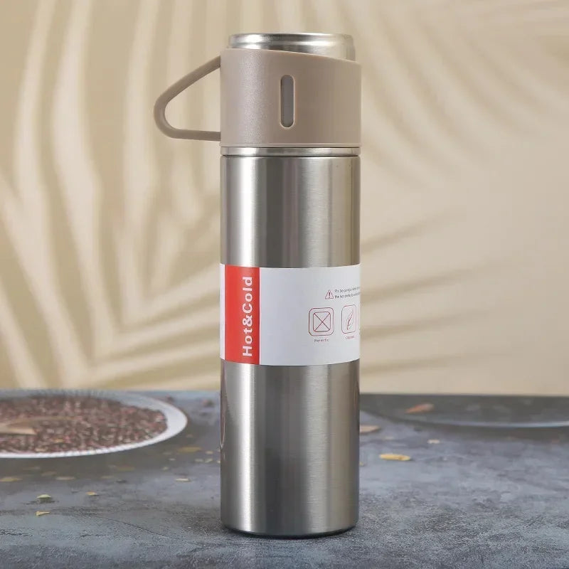 Vacuum Flasks Thermoses Set Thermos for Hot Water Bottle Drinkware Fathers Day Gifts Home Stainless Steel 500ml Thermal Cold