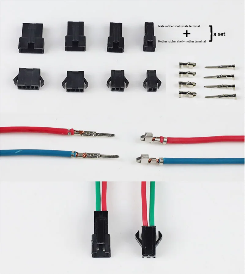 Automotive connector SM-2.54mm/2P overhead flat cable terminal male and female connectors 3, 4, 5, 6