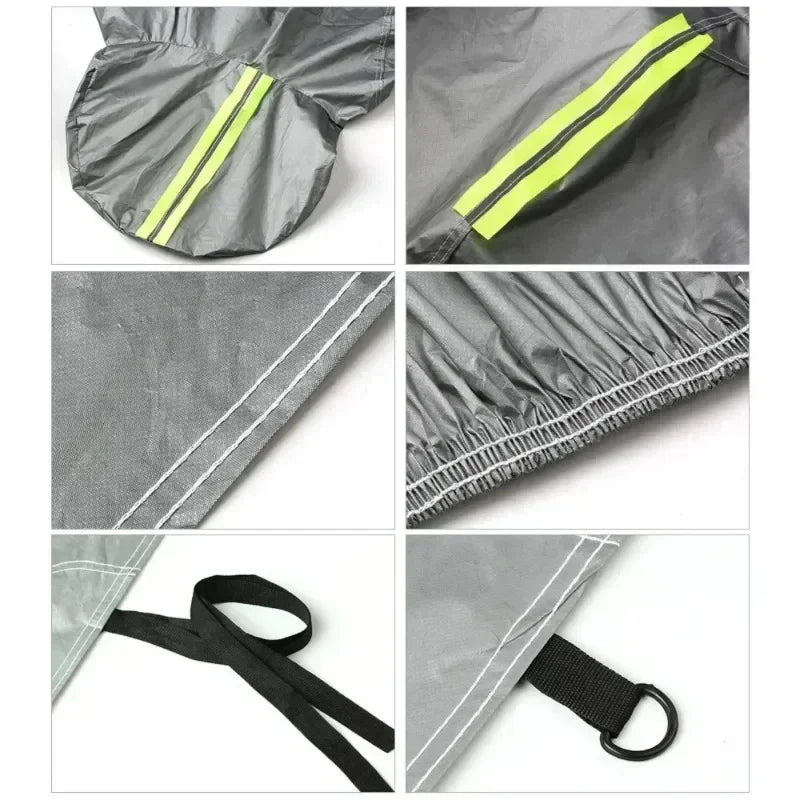 Universal Fit Full Car Cover Waterproof Dustproof All-Season PE Film Coat with Aluminum Protective Sunshade UV Ray Reflection