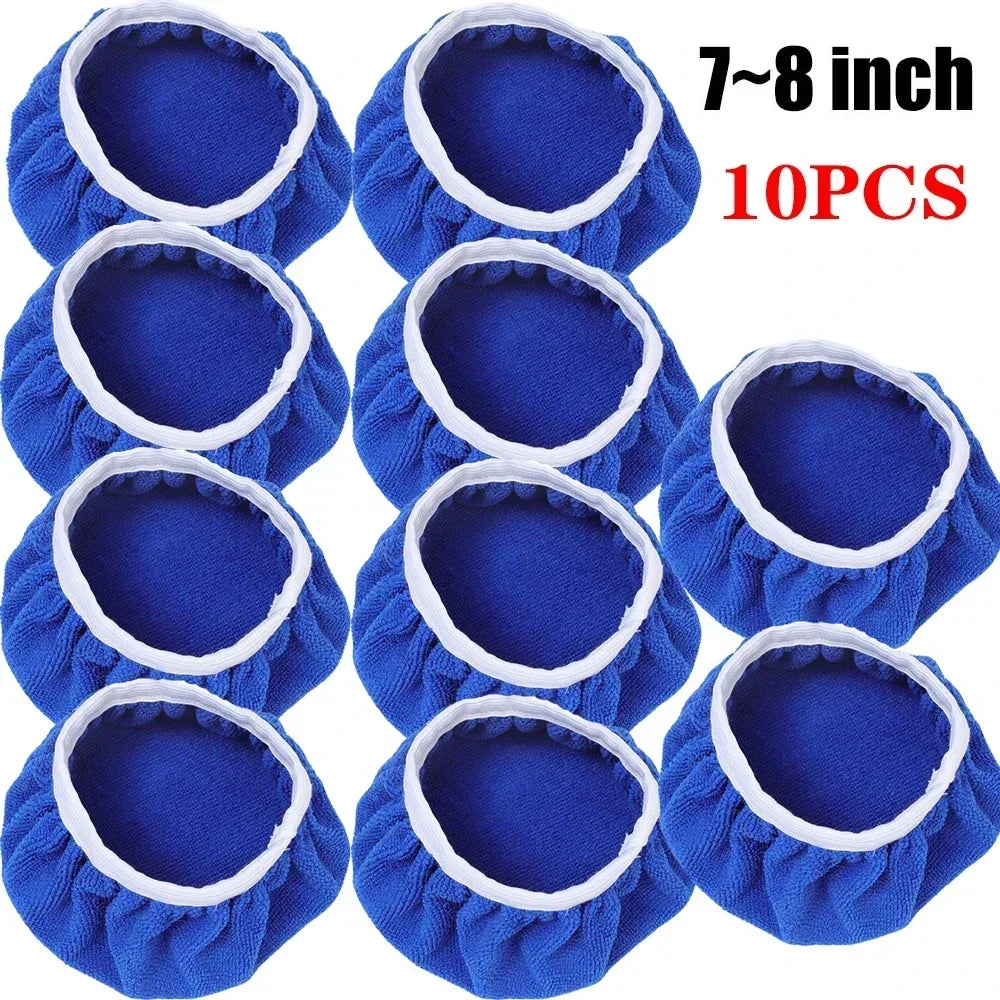 5-10inches Car Waxing Sleeves Microfiber Polisher Lint-free Cloth Covers Polishing Hood Car Paint Care Cleaning Maintenance Tool