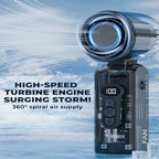 Car Portable Handheld Turbo Fan Rechargeable Mini Fans Ice Cooling LED Digital Display For Travel Office Outdoor Amagi