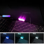 Mini 5V LED Touch Light - Wireless Car Interior Lighting with USB Charging Rechargeable for Roof Ceiling Reading Door Foot Trunk