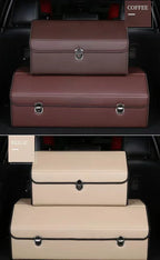 Car Trunk Organizer Box Large Capacity Auto Multiues Tools Storage Bag Stowing Tidying Leather Camping Outdoor Car Storage Bags