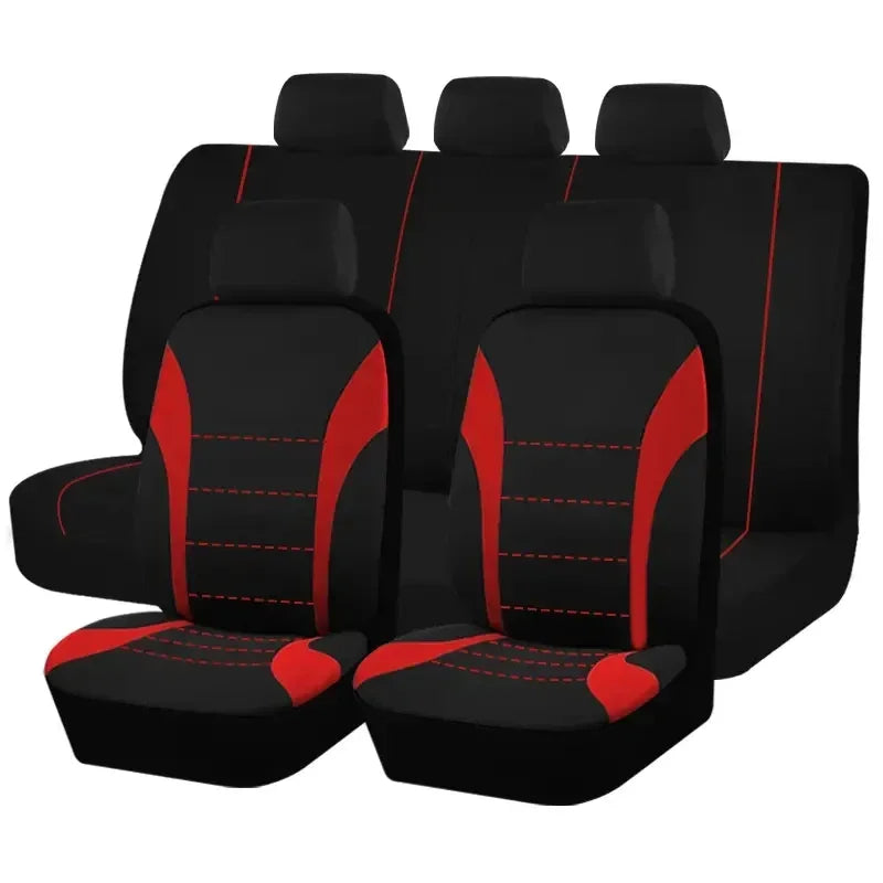 Auto Parts Car Seat Cover Polyester Fabric 5 Piece Set Four Season Universal Airbag Safe Truck Van Front/Rear Cushion amagi