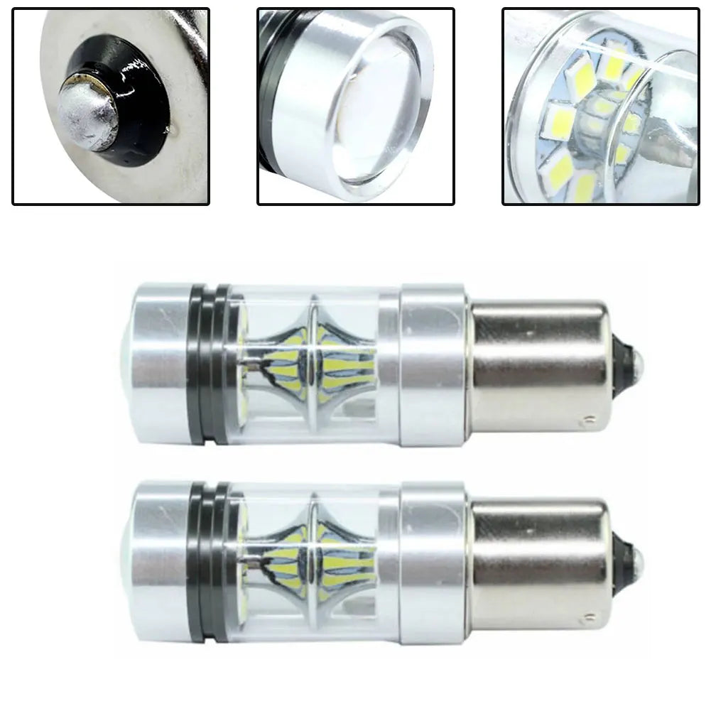 2Pcs 100w 1156 Ba15s 382 P21w Xbd Bright Led Stop Reverse Light Canbus Bulb Auto DRL Reverse Light Stop Lamps