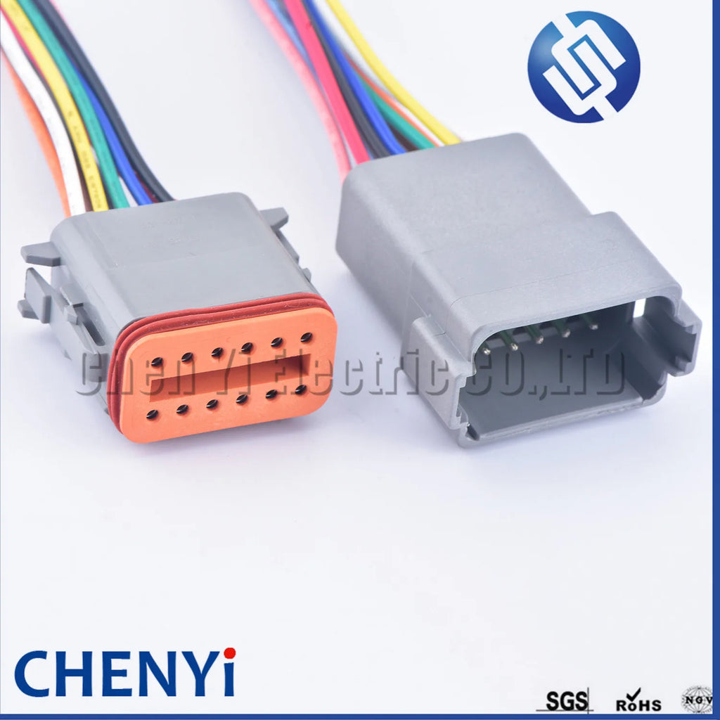 DT 2 3 4 6 8 12 Pin Automotive Sealed Electric Plug male female Waterproof Connector Wire Harness DT06-2S DT04-2P For Deutsch