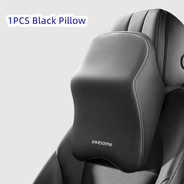 Car Lumbar Back Support Memory Foam Headrest Neck Lumbar Pillow Universal Soft Neck Pillows Seat Cushion Car Interior Accessorie
