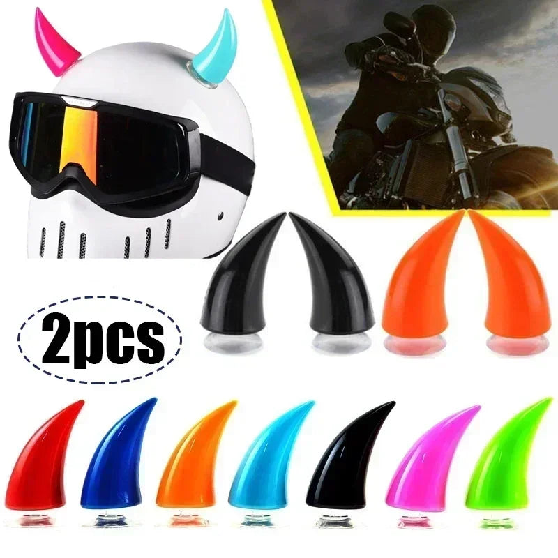 Short Devil Horns Stickers Helmet Decoration Motorcycle Bicycle Helmet Styling Headwear Devil Wings Decor Helmet Amagi