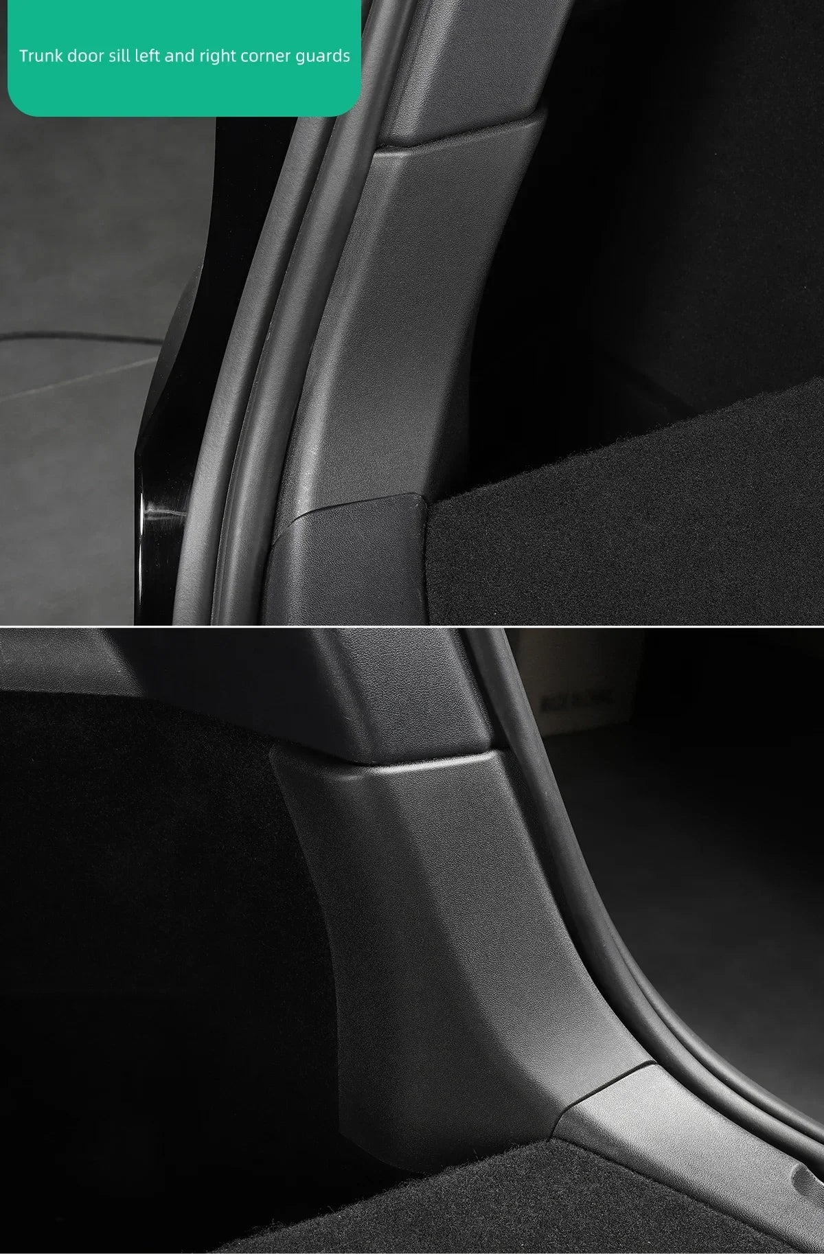 For Tesla Model Y Trunk Sill Protector Premium TPE Rubber Boot Bumper Guards with ABS Sides Bar Fender Cover for Enhanced amagi