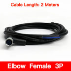 2m M8 Sensor Connector Cable, Straight & Right Angle Options, Male/Female, 3/4/5/6/8 Pin, Waterproof Molded Plug for Industry