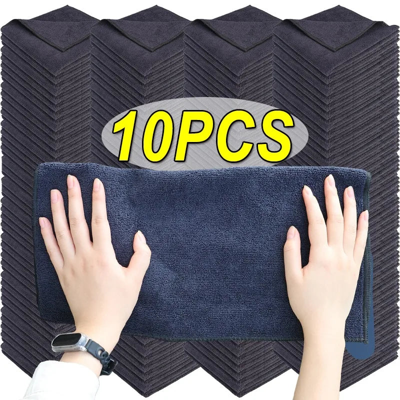 1-10pcs Absorbent Towel for Black Microfiber Car Wash Housework Cleaning Rags Cleaning Cloth Household Auto Washing Tools