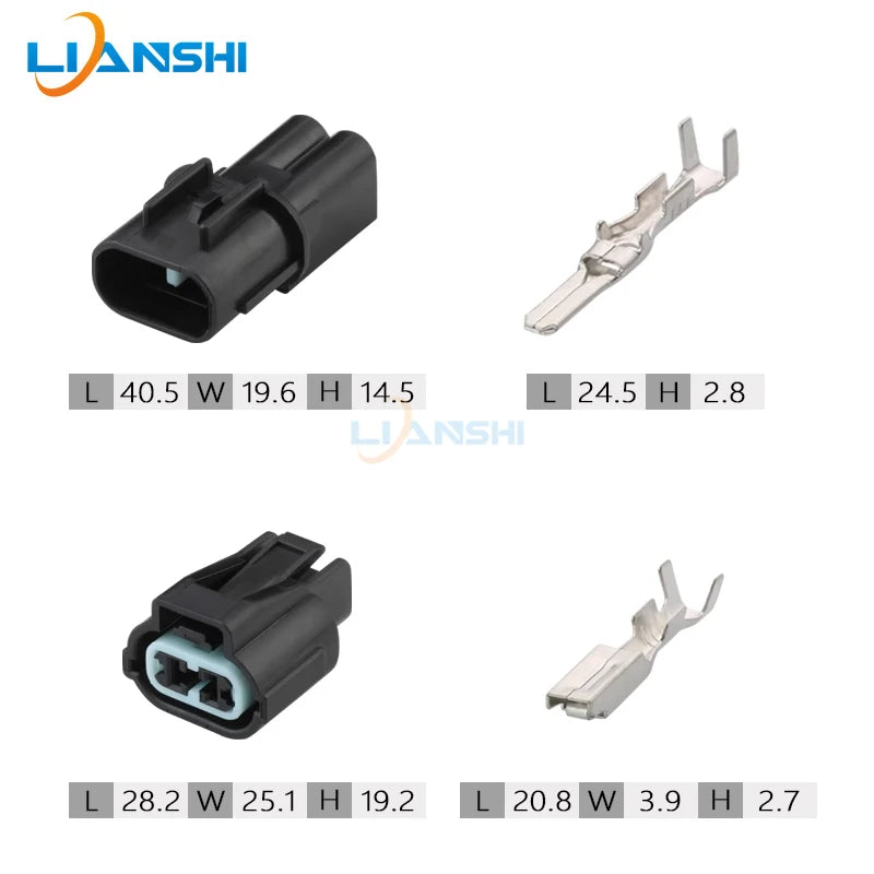 5set PB041-02020 PB045-02027 Automotive waterproof connector 2p male and female plug matching terminal DJ7023C-2.8-11/21