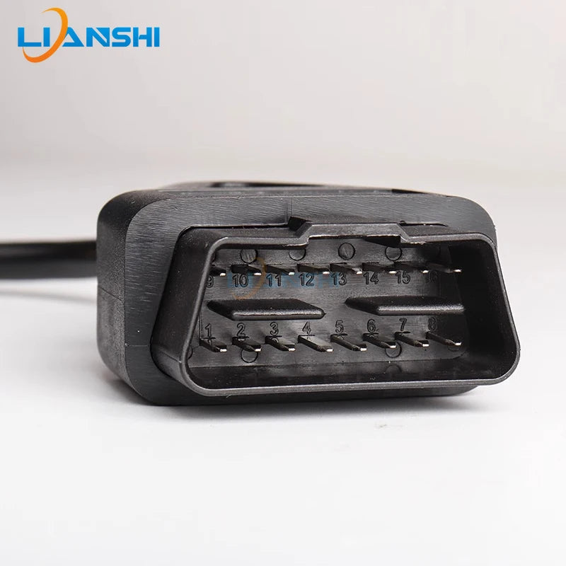 Automobile 16-pin truck OBD2 detection and diagnosis interface connection wire obd male head conversion plug open wire