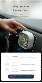 Mini Car Air Outlet Cooling Fan Adjustment Powerful USB Light Creative Low Noise Multi-function Mini Interior Fan Cooler Amagi