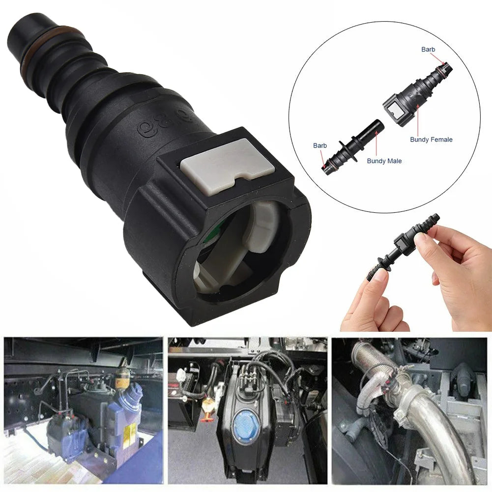 Car Fuel Line Coupler Hose Quick Connect Straight 9.89mm ID8 Car Fuel Line Hose Pipe Coupler Quick Release Connector SET
