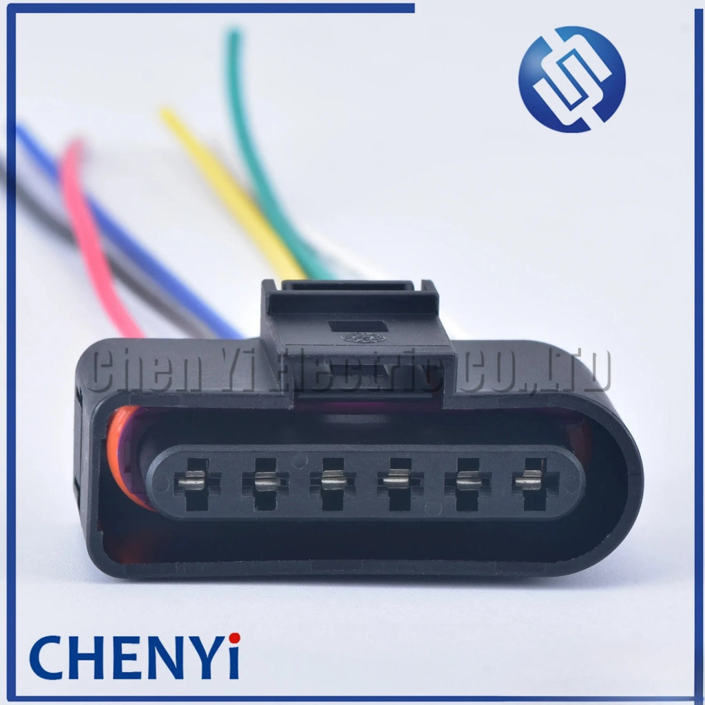 6 Pin 3.5mm female waterproof cable electrical pump connector ignition coil wire harness plug 1J0973726 With wires 1J0 973 726
