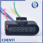6 Pin 3.5mm female waterproof cable electrical pump connector ignition coil wire harness plug 1J0973726 With wires 1J0 973 726