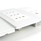 118-Style EU/CL Dual Socket with USB-C PD 20W - Tempered Glass Italy & Chile Outlet for Home/Office