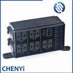 12-Slot Relay Box 6 Relays Fuses Holder Block with 41 pcs Metallic Pins Universal for Automotive and Marine Use