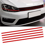 Car Front Hood Reflective Sticker Grille Moulding Red Decoration Strip Sticker Waterproof Car Exterior Reflective Sticker Decals