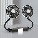 Motorcycle Car USB Fan Double Head Cooling Fan with LED Light 360 Adjustable Auto Headrest 3 Speed Air Cooler Accessories Amagi
