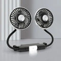 Car USB Fan Dual Head Cooling Air Hose Fan for Backseat 360°Rotation 3-Speed Auto Headrest Fan For Rear Seat Amagi
