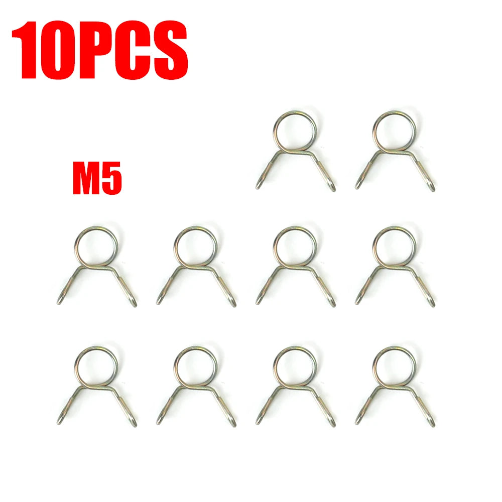 20/10Pcs Spring Hoop Hose Clamp Zinc Plated Pipe Clip Fuel Tube Water Pipe Air Tubing Fixed Clip Assortment Kit Home Hardware