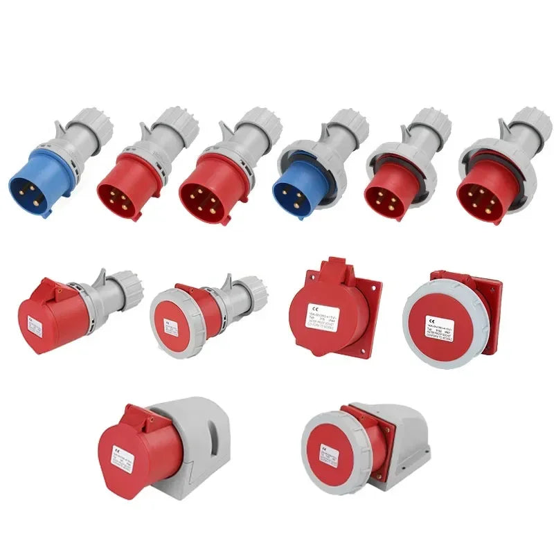 1/5/20/50 PCS 16/32A Industrial Plug and Socket 3P/4P/5Pin Electrical Connector IP67 Wall Mounted Socket Male&Female Plug