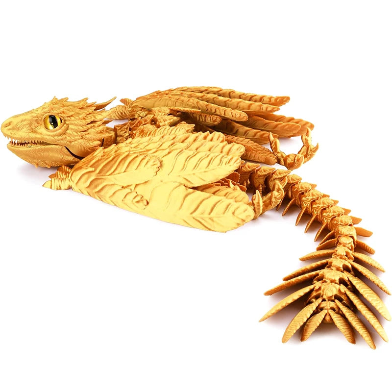 Feathered Wyvern Dragon, 3D Printed Dragon, Articulated Dragon, Fidget Dragon, 3D Printed Toys, Desktop Pet