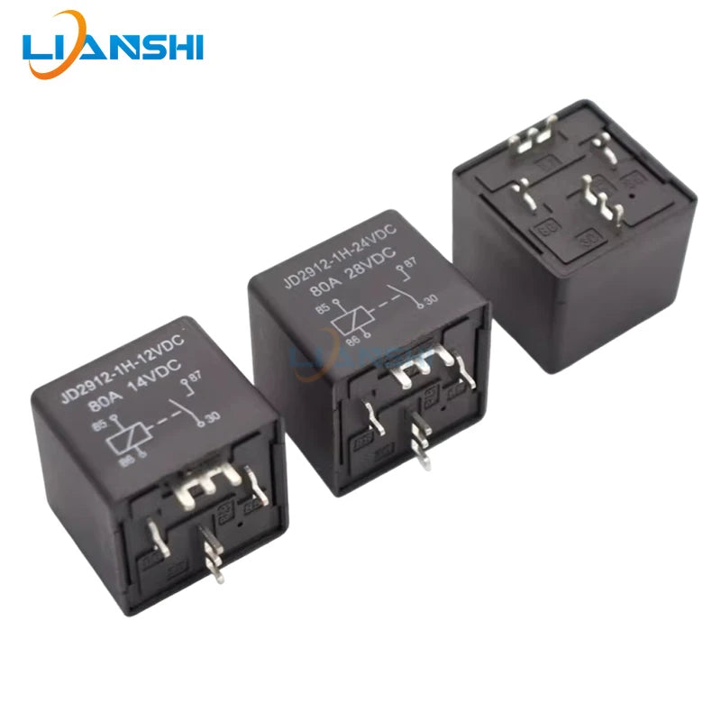 JD2912-1H-12VDC80A Automotive Relay PCB-Type Pin Automotive Electronic Module Specialized for 12V and 24V