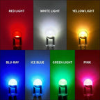 10-Pack T10 LED Bulbs 7 Vibrant Colors White Green Ice Blue Yellow Red Blue Pink Easy Installation 12V Hardwired Room Lighting