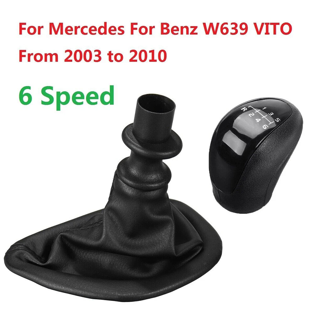 Manual Gear Shift Knob Accessories For Mercedes W639 VITO 2003-2010 Manual Gear Shift Knob W Gaitor Boot Cover