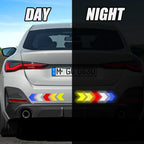 10pcs Car Reflective Arrow Sticker Safety Warning Sticker for Car Bumper Trunk Reflector Hazard Tape Car Styling Luminous Film