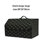 Car Trunk Organizer Box Large Capacity Auto Multiuse Storage Bag Stowing Tidying Leather Folding For Emergency Storage Box Amagi