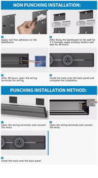 40cm 50cm Track Socket Wall Power Rail Movable Sockets High End Home Appliance Power 8000W EU US UK Standard USB Type c Ports