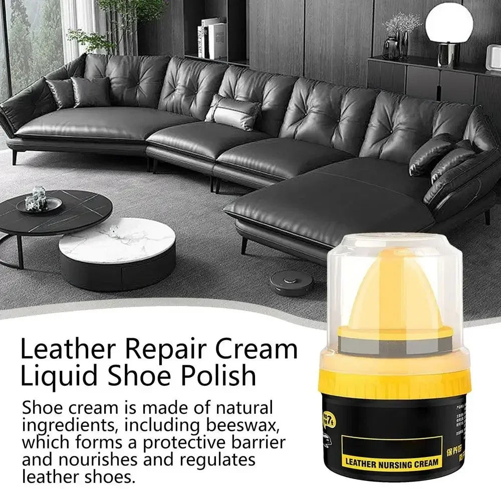 Car Leather Cleaning Cream Interior Seat Maintenance Care Oil with Sponge Brush Sofa Bags Shoes Back to Gloss Polisher Cleaner