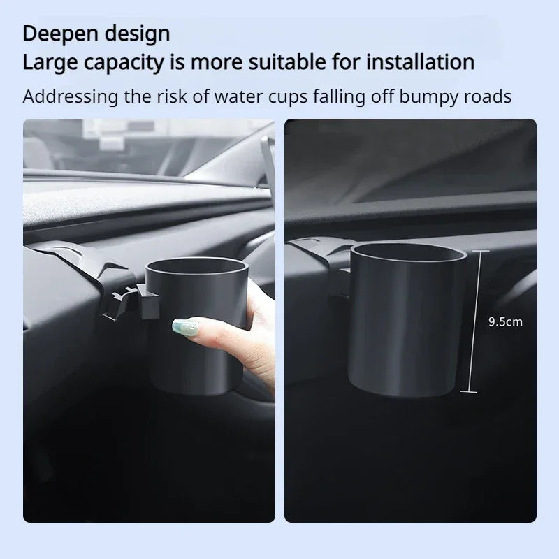 For Tesla Model Y Juniper/3/3+ Highland 2025 Water Cup Holder Beverage Rack Limiter Instrument Table Cup Support Car Tools Amagi