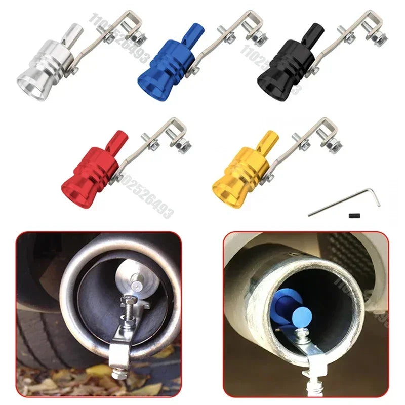 Universal Stainless Steel Car Turbo Sound Automatic Muffler Exhaust Pipe Blow-off Vale Professional Simulator Whistle Amagi