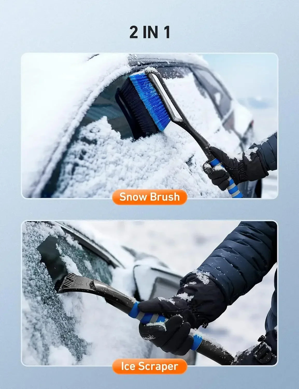 Snow Brush with Wider Ice Scraper Snow Removal Tool Car Brush with Ergonomic Comfortable Foam Grip for Cars Amagi