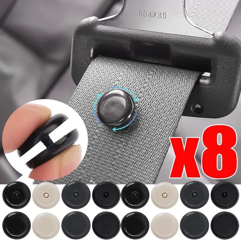 4/8pcs Car Safety Seatbelt Stopper Buckle Adjust Seat Belt Spacing Limit Stop Plastic Anti-slip Button Retainer Car Interior