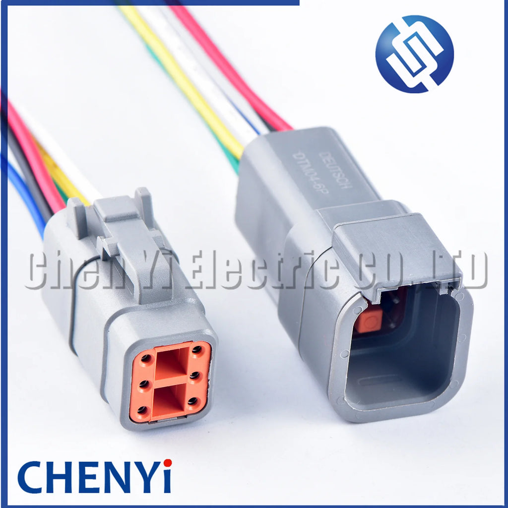 DTM series 6 Pin Automotive waterproof connector Sealed Wire Harness Plug DTM06-6S DTM04-6P with 15cm wires For Deutsch