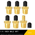 2Pcs Brass Air Inflator Adapter W/Valve Stem Inside 1/4" NPT (M) To Standard Schrader Valve (M) Tire Inflator Connector