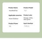 Creative Mini Handheld Small Fan USB Charging Portable 3 Speed High Wind Desktop Office Travel Pocket Fan Hangable Buckle Amagi