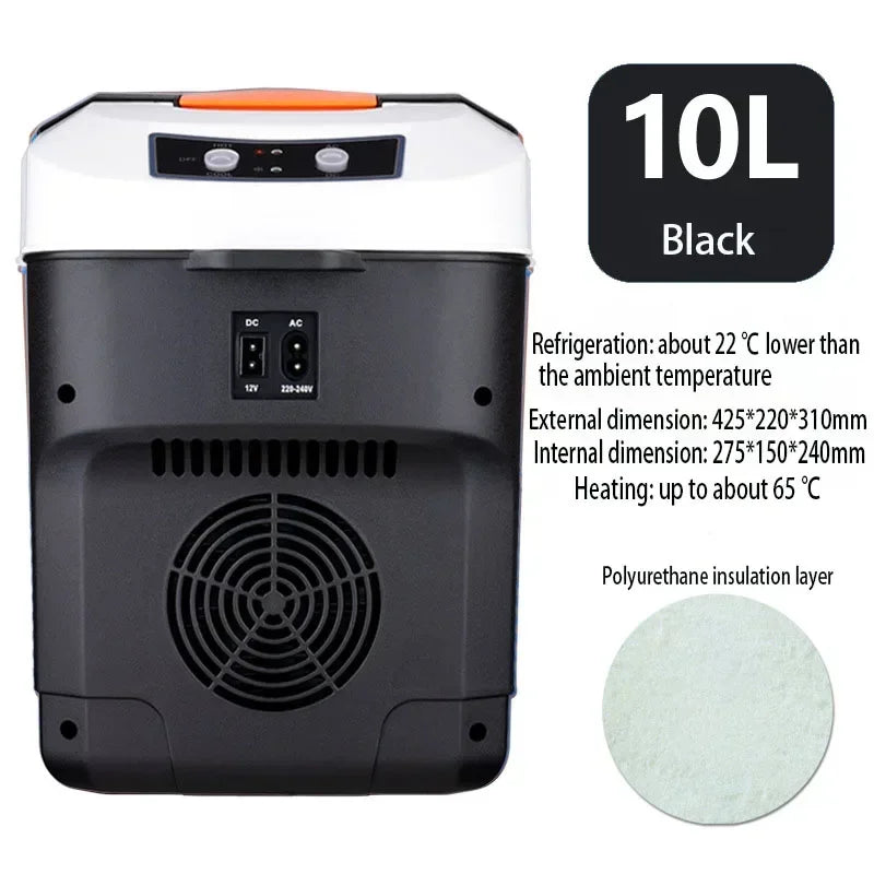 US/EU 220-240V 10L Car Home Refrigerator Mini Fridges 12/24V Freezer Cooler Heater Food Storage Box For Car Home Camping