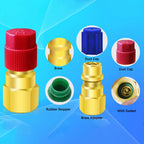 1 Pc R12 To R134a Conversion Kit  Air Conditioner Filling Valve Fittings Port Adapter Retrofit Quick Disconnect Couplers