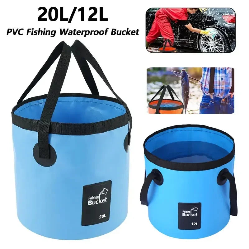 Portable Foldable Water Bucket Fishing Bucket Folding Water Container for Travelling Camping Hiking Fishing Washing Amagi