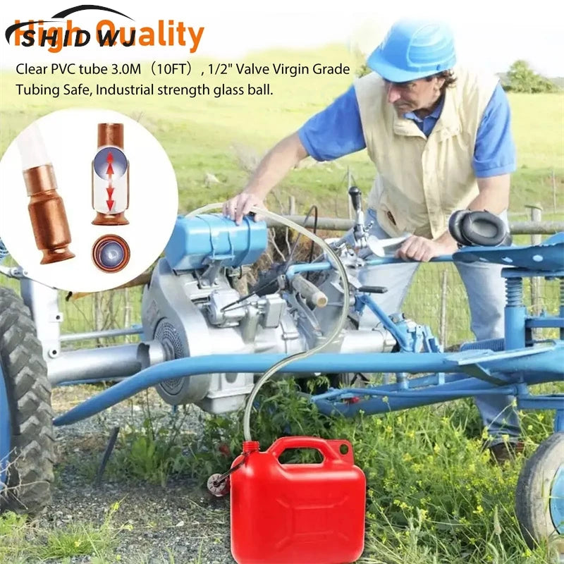 3M Safety Self Priming Copper Siphon Refueling Gas Syphon Jiggler Hose For Pump Gasoline Fuel Oil Water Hose Flexible Connector