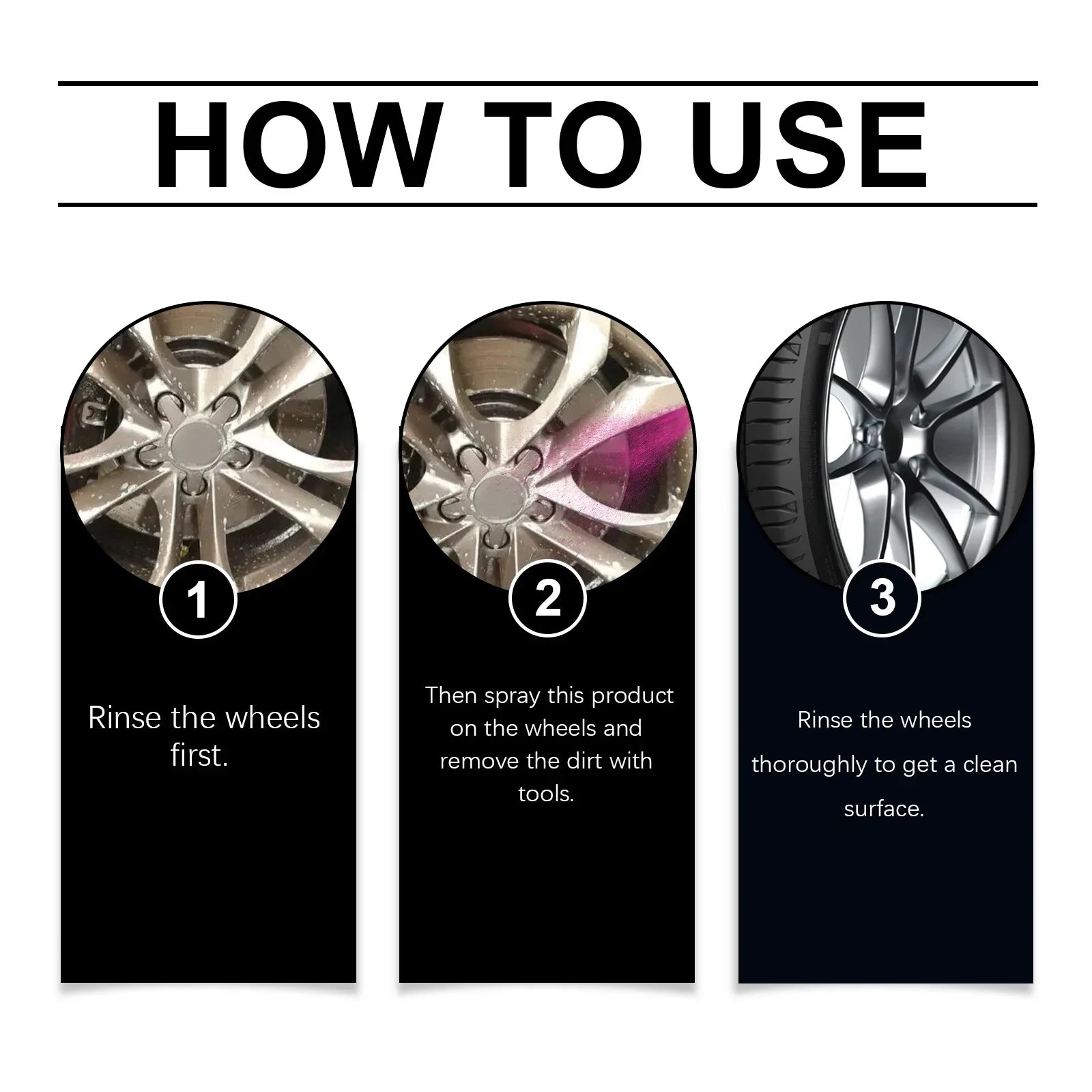 120ml Car Wheel&Tire Cleaner Brake Dust Grime Dirt Remover Alloy Rim Cleaner For Cars/Trucks/Suvs - Non-Corrosive Formula Amagi
