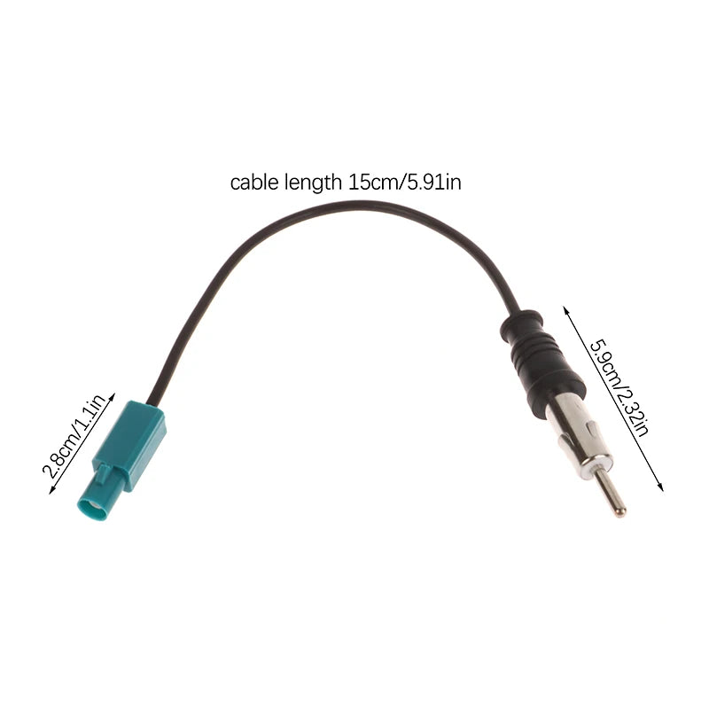 Universal Car FM AM Stereo Radio Antenna Adapters Cable Fakra-Z Male To DIN Plug 15cm FM/AM Aerial To DIN Car Replacement Parts