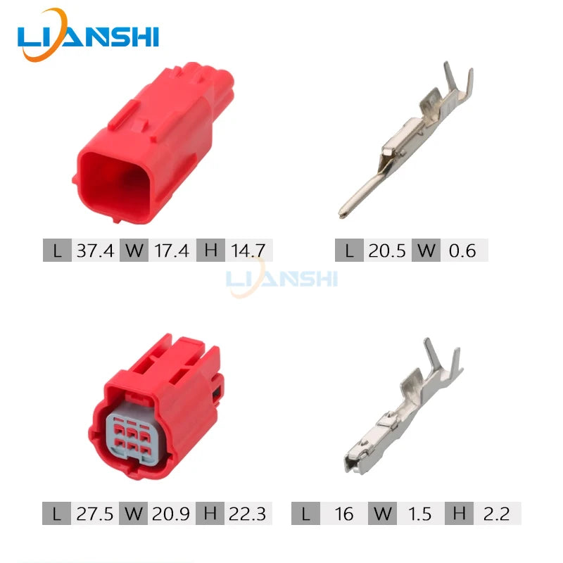 MWTR(P)B-06-1A-R red 6P electronic fuel injection motorcycle ODB diagnostic connector DJ7069Y-0.6-11/21